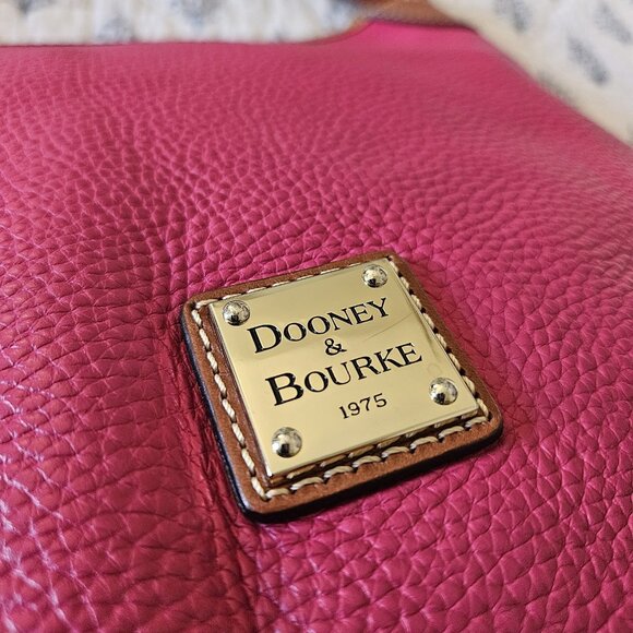 Dooney & Bourke Erica Pebbled Leather Hobo Shoulder Bag Fuchsia Pink - Picture 7 of 16